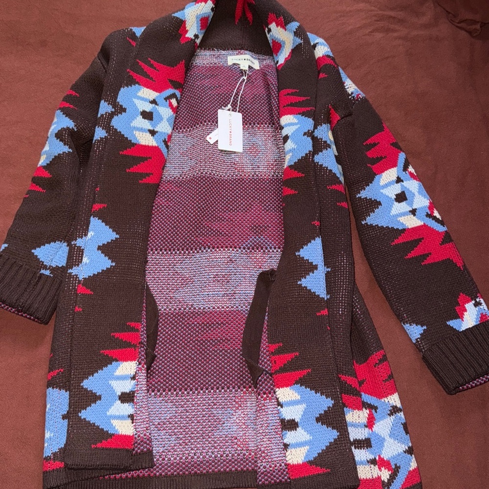Lucky Brand Multicolor Patterned Cardigan